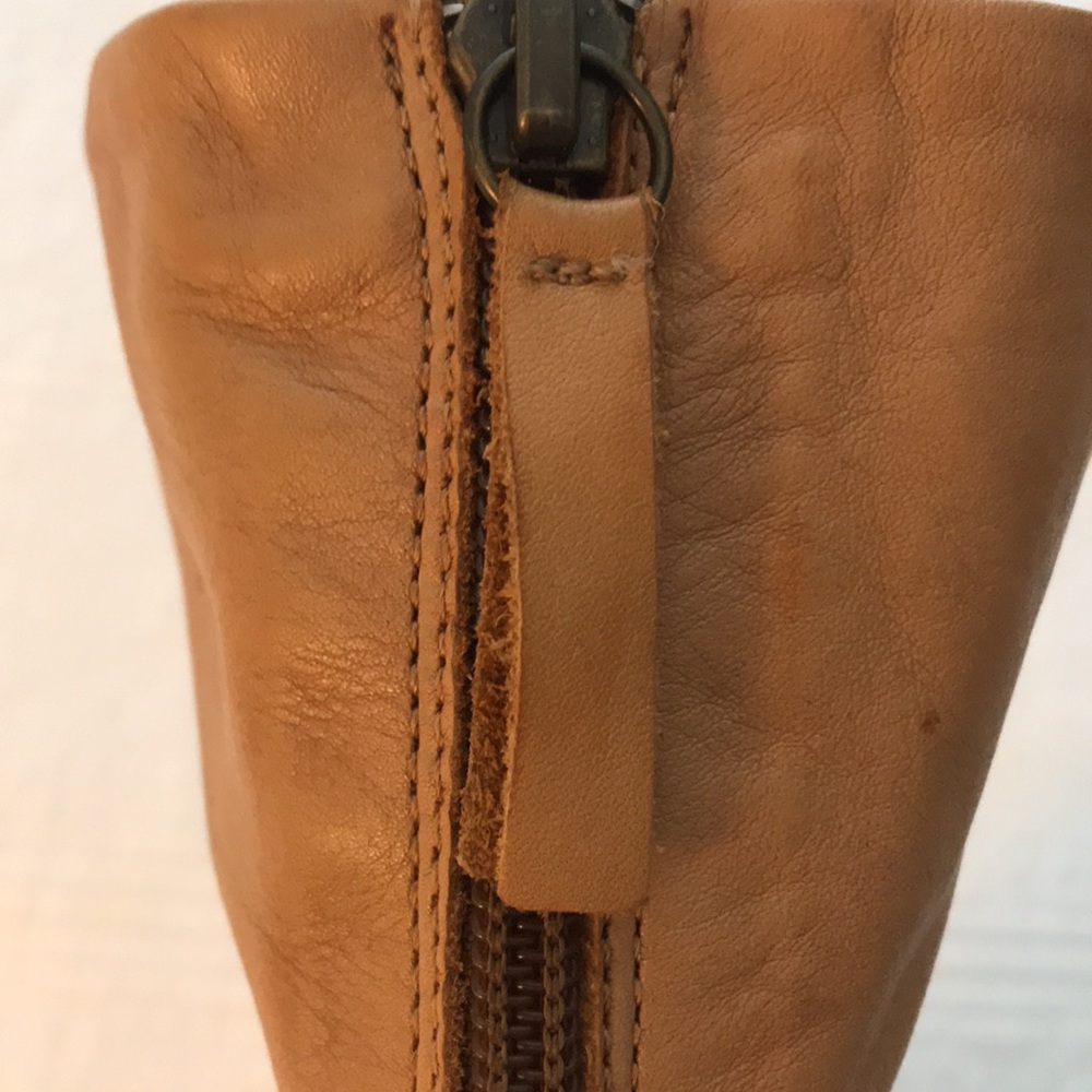 Free People Elle Camel Tan Buttery Leather Boots Bootie Block Heel 8 - Picture 11 of 17